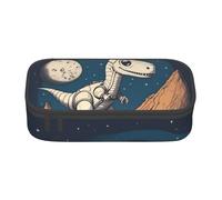 DDSFvbv Funny Astronaut Dinosaur Rocke Pencil Case - Student & Office Supplies - Item Storage Bag- Makeup Bag- Large Stationery Bag