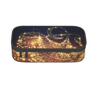 DDSFvbv Gold Musical Note with Fallen Shiny Star Pencil Case - Student & Office Supplies - Item Storage Bag- Makeup Bag- Large Stationery Bag