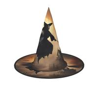 DDSFvbv Halloween Witch Flying 2 Halloween Party Hat, Witch Hat, Cosplay Accessory, Fancy Dress, Holiday Decorations, One Size