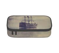 DDSFvbv Old Pirate Ship in The Sea Pencil Case - Student & Office Supplies - Item Storage Bag- Makeup Bag- Large Stationery Bag