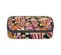 DDSFvbv Popcorn Print Pencil Case - Student & Office Supplies - Item Storage Bag- Makeup Bag- Large Stationery Bag