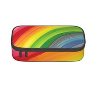 DDSFvbv Rainbow Color Stripe Pencil Case - Student & Office Supplies - Item Storage Bag- Makeup Bag- Large Stationery Bag