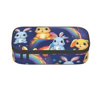DDSFvbv Rainbow Rabbit Pencil Case - Student & Office Supplies - Item Storage Bag- Makeup Bag- Large Stationery Bag