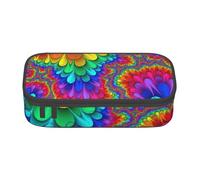 DDSFvbv Rainbow Tie Dye-Red Pencil Case - Student & Office Supplies - Item Storage Bag- Makeup Bag- Large Stationery Bag