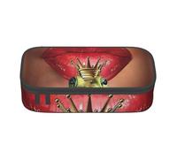 DDSFvbv Red Lips Getting Ready to Kiss a Frog Pencil Case - Student & Office Supplies - Item Storage Bag- Makeup Bag- Large Stationery Bag