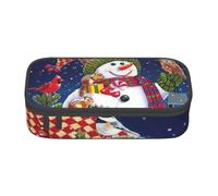 DDSFvbv Snowman Squirrel Owl Pencil Case - Student & Office Supplies - Item Storage Bag- Makeup Bag- Large Stationery Bag