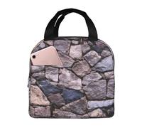 DDSFvbv Solid Stonewall Art Insulated Lunch Bag, Reusable Thermal Lunch Box, Portable, Perfect for Work Picnic Beach BBQ