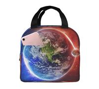 DDSFvbv Space Planet Earth Insulated Lunch Bag, Reusable Thermal Lunch Box, Portable, Perfect for Work Picnic Beach BBQ