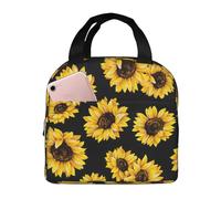 DDSFvbv Spring Sunflowers Retro Flowers Insulated Lunch Bag, Reusable Thermal Lunch Box, Portable, Perfect for Work Picnic Beach BBQ