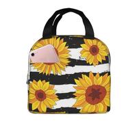 DDSFvbv Sunflowers Insulated Lunch Bag, Reusable Thermal Lunch Box, Portable, Perfect for Work Picnic Beach BBQ