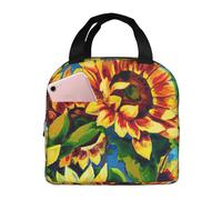 DDSFvbv Sunflowers Insulated Lunch Bag, Reusable Thermal Lunch Box, Portable, Perfect for Work Picnic Beach BBQ