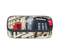 DDSFvbv Telephone Booth Pencil Case - Student & Office Supplies - Item Storage Bag- Makeup Bag- Large Stationery Bag