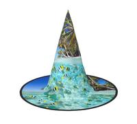 DDSFvbv Tropical Fish Landscape Halloween Party Hat, Witch Hat, Cosplay Accessory, Fancy Dress, Holiday Decorations, One Size