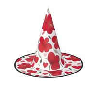 DDSFvbv Valentine's Day Red Heart Flower Halloween Party Hat, Witch Hat, Cosplay Accessory, Fancy Dress, Holiday Decorations, One Size