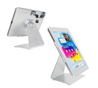 DDSHOW Desktop Anti-Theft Security Kiosk Stand Holder for 2025 iPad 11" (A16) 11th / 2022 iPad 10.9" 10th Gen.,with Lock & Key,Flip &360°Rotating Horizontal or Vertical,Metal(Silver)