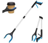 DDSHUN Litter Picker Grabber, Rotating Magnetic Jaw, Foldable, 83cm, Blue | Folds to 41cm, 360 Rotating Magnetic Jaw, Holds up to 5lb, Sensitive Grip Trigger, for Elderly, Disabled, Garden