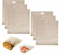 DDSHUN Reusable Toastie Bags Non-Stick Toaster Bags Heat Resistant Toastabags Pockets Reuse 100 Times Washable Anti-Estate Toaster Bags for Microwave Oven Grill Sandwich Pizza Snack Cheese - Set of 9