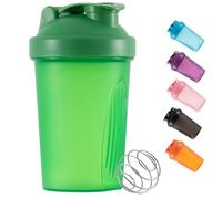 DDSHUN Shaker Bottle For Protein Powder Mixed Plastic Workout Water Bottle 400 ml with Mixball Non-Leak Cap Shaker Cups for Fitness Sports Gym Supplement Drinks Bottles (Green)