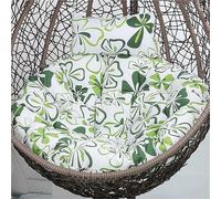 DDSQGTY Egg Chair Cushion Replacement 35.43/39.37/43.3in Thicken Hanging Egg Swing Chair Cushion Indoor Outdoor Wicker Rattan Hammock Basket Cushion with Headrest Pillow(Green butterfly,100cm)