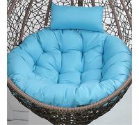 DDSQGTY Egg Chair Cushion Replacement 35.43/39.37/43.3in Thicken Hanging Egg Swing Chair Cushion Indoor Outdoor Wicker Rattan Hammock Basket Cushion with Headrest Pillow(Sky blue,100cm)