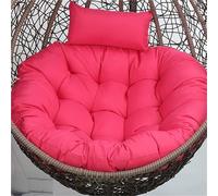 DDSQGTY Egg Swing Chair Cushion with Headrest Pillow 35/39/43in Washable Hanging Basket Chair Pads Wicker Rattan Hanging Seat Cushions for Outdoor Porch(Rose red,90cm)
