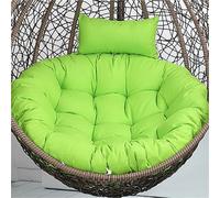 DDSQGTY Egg Swing Chair Cushion with Headrest Pillow 35/39/43in Washable Hanging Basket Chair Pads Wicker Rattan Hanging Seat Cushions for Outdoor Porch(Light green,90cm)