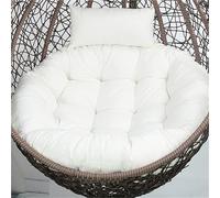 DDSQGTY Egg Swing Chair Cushion with Headrest Pillow 35/39/43in Washable Hanging Basket Chair Pads Wicker Rattan Hanging Seat Cushions for Outdoor Porch(Beige,100cm)