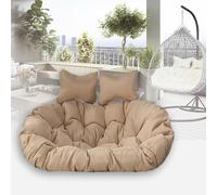 DDSQGTY Hanging Egg Chair Cushions Twin Seat Cushion, Double People Swing Chair Cushion, Outdoor Indoor Hanging Chair Cushion(Khaki)