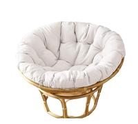 DDSQGTY Papasan Chair Cushion - Without Chair - Thickened Overstuffed Round Cushion Hanging Swing Comfortable Cushion for Outdoor and Indoor Garden or Patio(White,140 * 140cm)