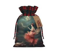 DDTKLSNV A Night Of Miracles And Magic Christmas Burlap Gift Bags With Drawstring, Christmas Linen Treat Bags W/Tags Goody Gift Bag Xmas Candy Reusable Gifts Wrapping Bag Xmas Holiday Party Favors