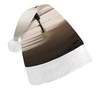 DDTKLSNV Alone at The Beach Christmas Hat Comfort Plush Santa Hats Extra Thicken Xmas Hat for Adults Women Men Xmas New Year Party Headwear