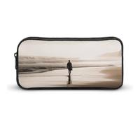 DDTKLSNV Alone at The Beach Pencil Case Pen Bag Large Capacity Cute Pencil Pouch Makeup Cosmetic Bag for Women Men