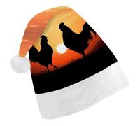 DDTKLSNV Animal Chickens Christmas Hat Comfort Plush Santa Hats Extra Thicken Xmas Hat for Adults Women Men Xmas New Year Party Headwear