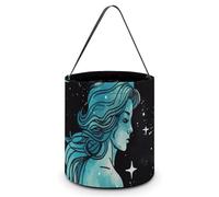 DDTKLSNV Aquarius Halloween Trick Or Treat Bag Reusable Halloween Candy Bucket Candy Bag Grocery Bags with Handles for Halloween Party Supplies Favors