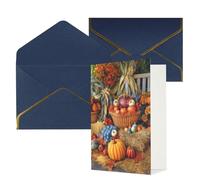 DDTKLSNV Autumn Harvest Thanksgiving Thank You Card with Envelopes Greetings Cards for All Occasions Happy Birthday Wedding Thinking of You Card 4x6 Blank Note Cards