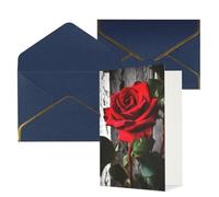 DDTKLSNV Blooming Red Rose Thank You Card with Envelopes Greetings Cards for All Occasions Happy Birthday Wedding Thinking of You Card 4x6 Blank Note Cards