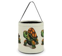 DDTKLSNV Cartoon Turtle Illustration Halloween Trick Or Treat Bag Reusable Halloween Candy Bucket Candy Bag Grocery Bags with Handles for Halloween Party Supplies Favors