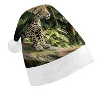 DDTKLSNV Cat on Tree Trunk Waterfall Christmas Hat Comfort Plush Santa Hats Extra Thicken Xmas Hat for Adults Women Men Xmas New Year Party Headwear