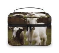 DDTKLSNV Cute Goat Makeup Bag Portable Travel Cosmetic Bag Zipper Makeup Organizer Toiletry Bag for Women Ladies