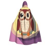 DDTKLSNV Cute Owl Print Halloween Hooded Cloak Adults Full Length Christmas Witch Cape Robe Costume Party Supplies for Halloween Cosplay Costumes