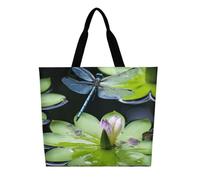 DDTKLSNV Dragonfly Flies Over Women Tote Bag Large Casual Shoulder Bag Reusable Grocery Bag Fasion Handbag for Office Shopping Travel