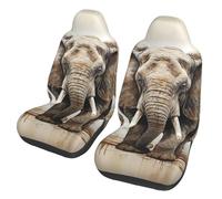 DDTKLSNV Elephant Art On Wood Car Seat Covers Set of 2 Waterproof Breathable Front Seat Protector Universal Fit for Most Cars Suvs Trucks Easy to Install Seat Cushion Cover Car Accessories
