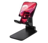 DDTKLSNV Foldable Cell Phone Stand Adjustable Angle Height Desktop Phone Holder Portable A Red Moon Cellphone Cradle Compatible with All Smartphone Black-Style