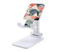 DDTKLSNV Foldable Cell Phone Stand Adjustable Angle Height Desktop Phone Holder Portable Abstract Line Drawing Cellphone Cradle Compatible with All Smartphone White-Style