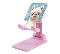 DDTKLSNV Foldable Cell Phone Stand Adjustable Angle Height Desktop Phone Holder Portable Alpaca Patterm Cellphone Cradle Compatible with All Smartphone Pink-Style
