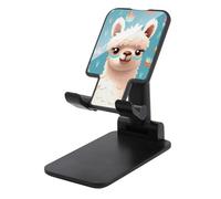 DDTKLSNV Foldable Cell Phone Stand Adjustable Angle Height Desktop Phone Holder Portable Alpaca Patterm Cellphone Cradle Compatible with All Smartphone Black-Style