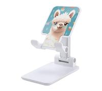 DDTKLSNV Foldable Cell Phone Stand Adjustable Angle Height Desktop Phone Holder Portable Alpaca Patterm Cellphone Cradle Compatible with All Smartphone White-Style