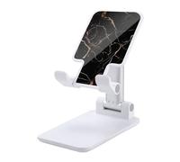 DDTKLSNV Foldable Cell Phone Stand Adjustable Angle Height Desktop Phone Holder Portable Black Gold Marble Cellphone Cradle Compatible with All Smartphone White-Style