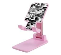 DDTKLSNV Foldable Cell Phone Stand Adjustable Angle Height Desktop Phone Holder Portable Black Grey White Parttern Cellphone Cradle Compatible with All Smartphone Pink-Style