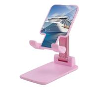 DDTKLSNV Foldable Cell Phone Stand Adjustable Angle Height Desktop Phone Holder Portable Cruise Ship Cellphone Cradle Compatible with All Smartphone Pink-Style